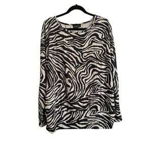 Fortune & Ivy Zebra Print Jersey Blouson Top size XXL